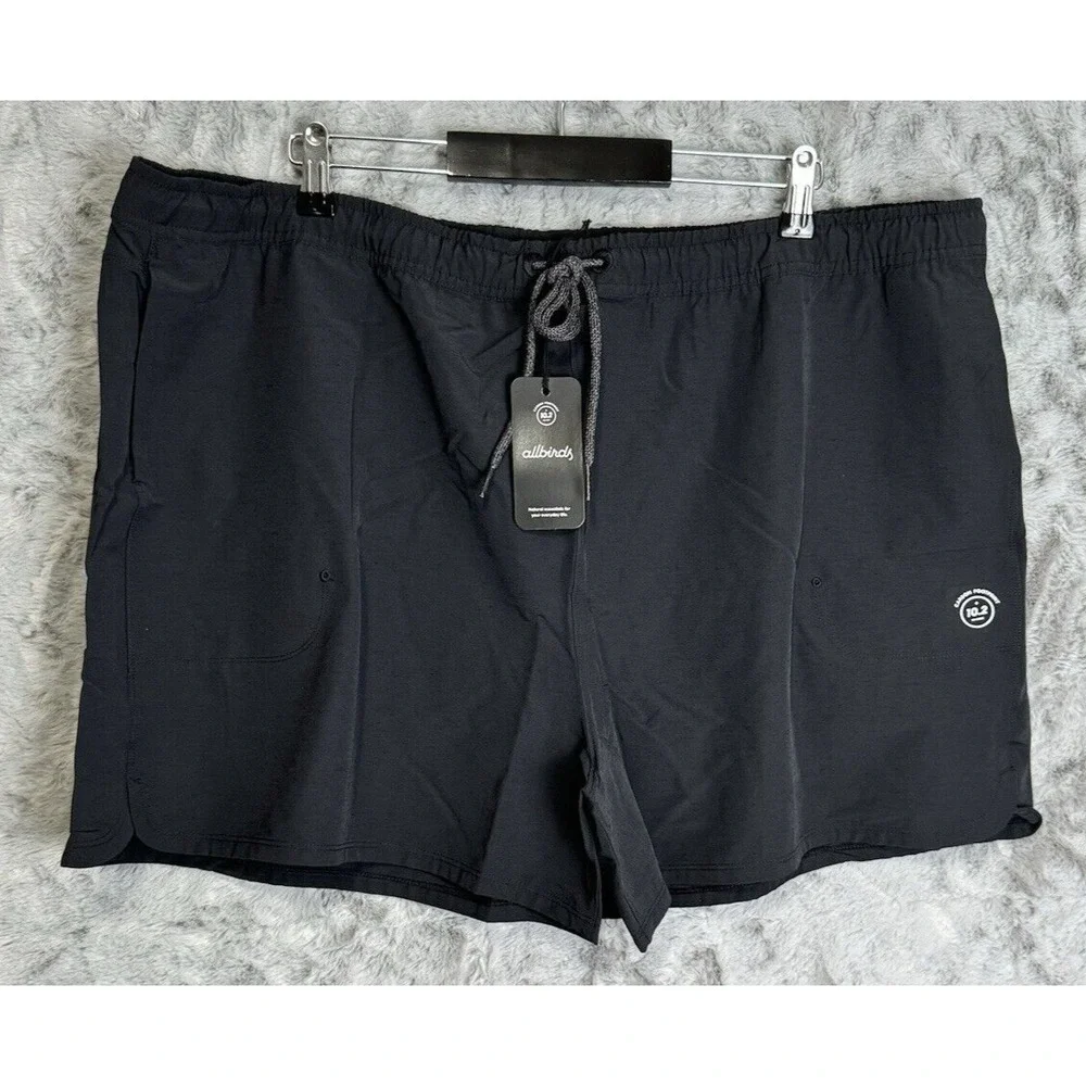 ALLBIRDS‎ Natural Run Shorts Women 3XL XXXL Black Wool Blend Drawstring Athletic